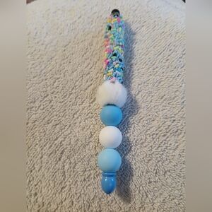 Blue And Qhite Beaded Stylus